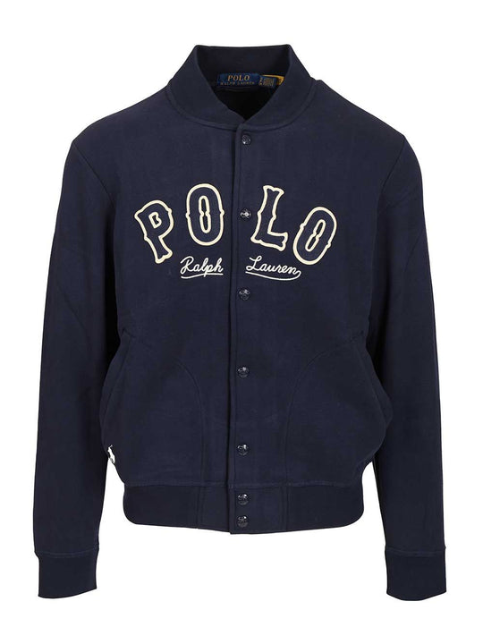 Rl Fleece Western-Logo Jacket Sweatshirts Blue