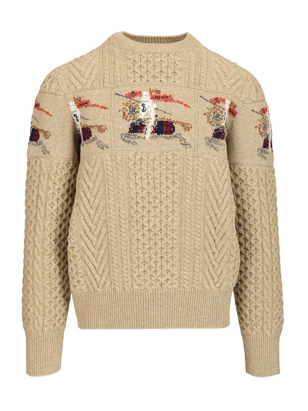 Burberry Ekd Aran Knit Wool Sweater Knitwear - Beige | 2ea0715670d5017e8fbb8c19c7a0953eb3453b31