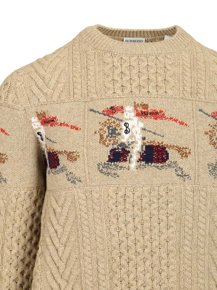 Burberry Ekd Aran Knit Wool Sweater Knitwear - Beige | c78c192a95e8f522b5a0ee0ae7b83d0bfadad5a2