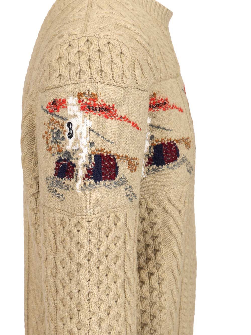 Burberry Ekd Aran Knit Wool Sweater Knitwear - Beige | 187ec695e07a43573561cf05666e267b5358365a