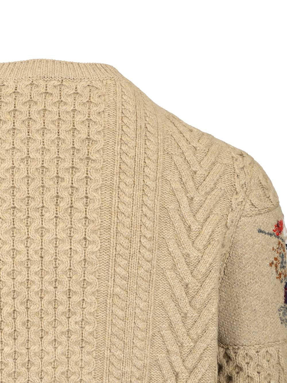 Burberry Ekd Aran Knit Wool Sweater Knitwear - Beige | 2d486feb849048f4679846e88c7613c2dc5ae92a