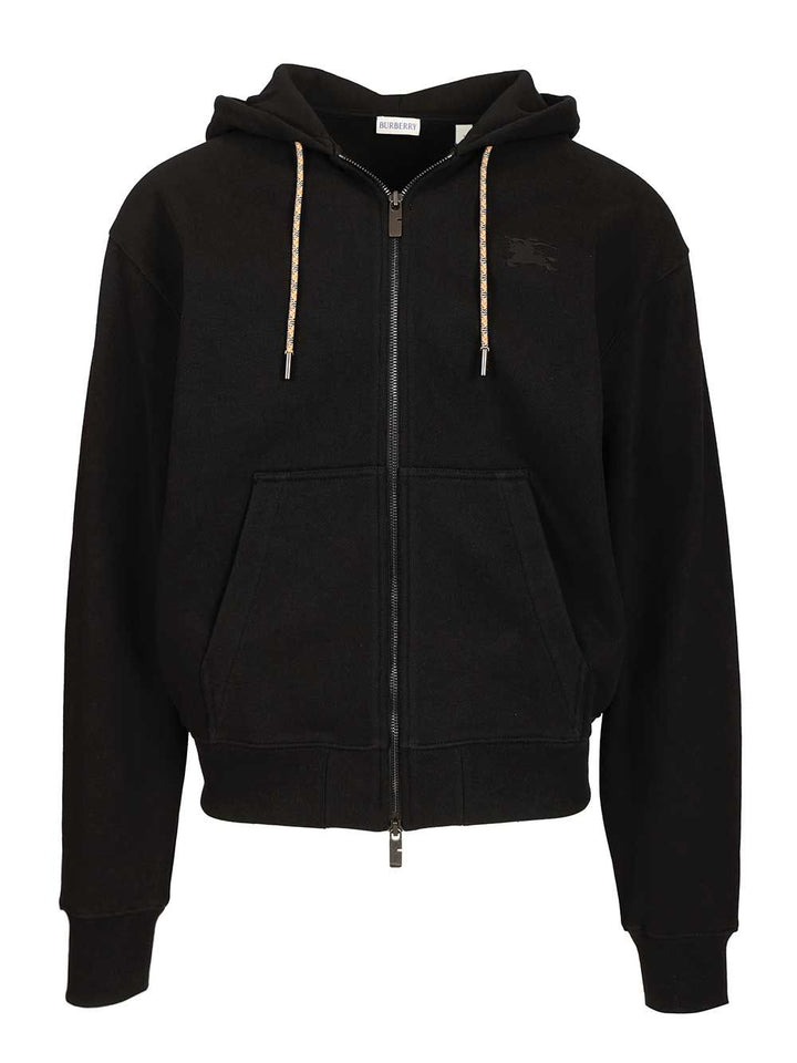 Burberry Rory Chk Pch Zip Hoodie Sweatshirts - Black | 959ed2d76a505a58dedc480a9d9c7ef172f903a9