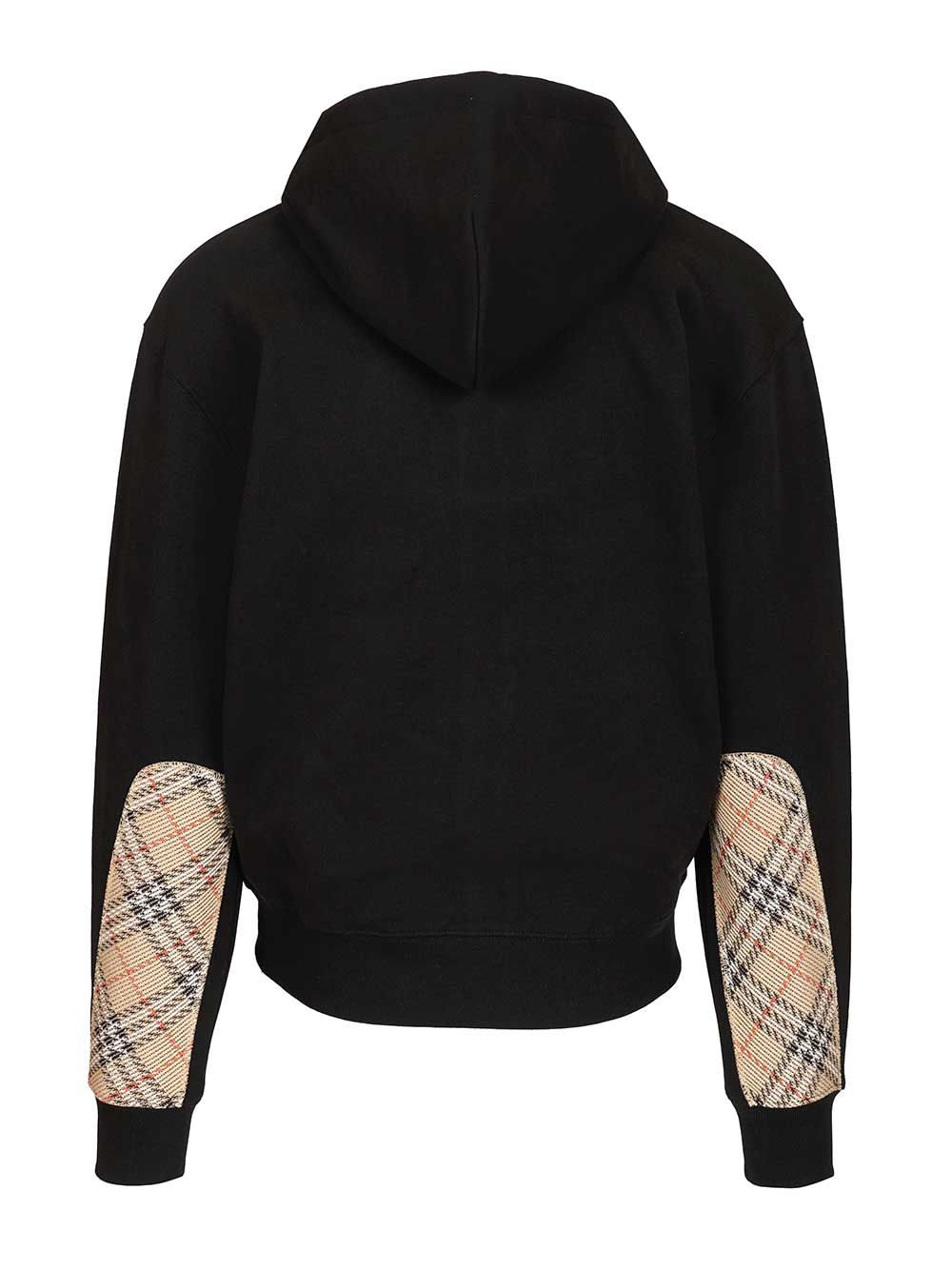 Burberry Rory Chk Pch Zip Hoodie Sweatshirts - Black | 850ba43dbfc4131a830ecaa5a910631d4fc87c7a