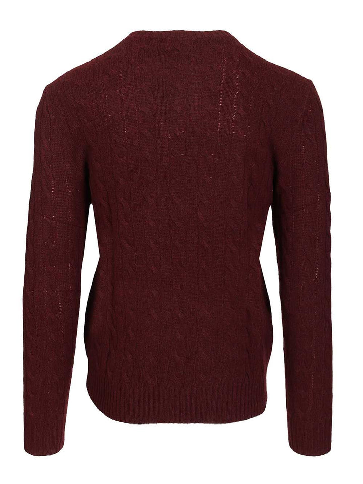 Polo Ralph Lauren Cable Knit Sweater Knitwear - Bordeaux | 67907a0afea44086ae97c5cd29e04188dea9b5ee