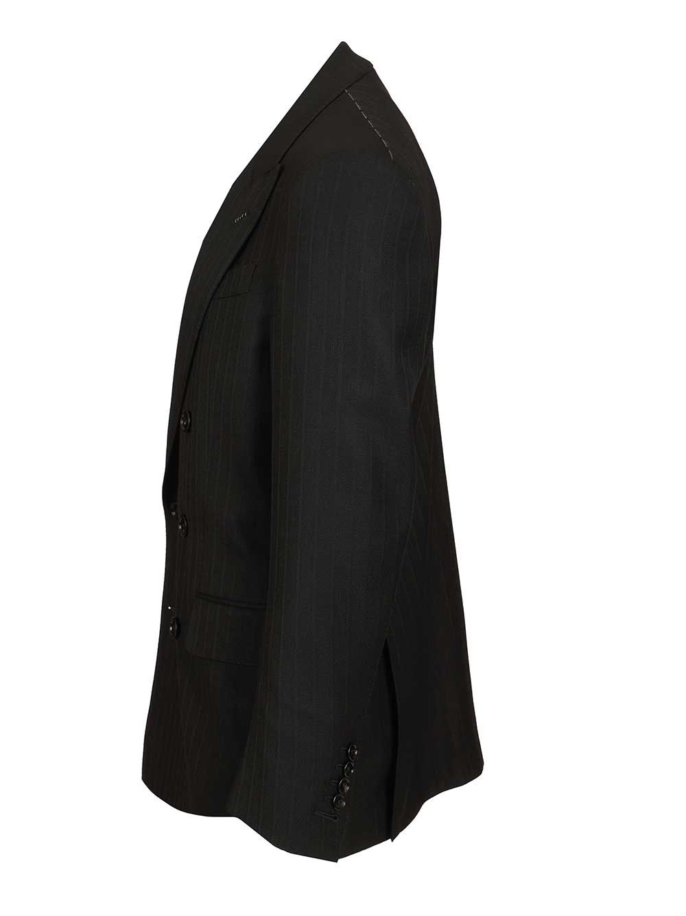 Tom Ford Double-Breasted Wool Blazer Jackets - Black | 749a667a207fce562ac5d6cc6741397d6d5ae420