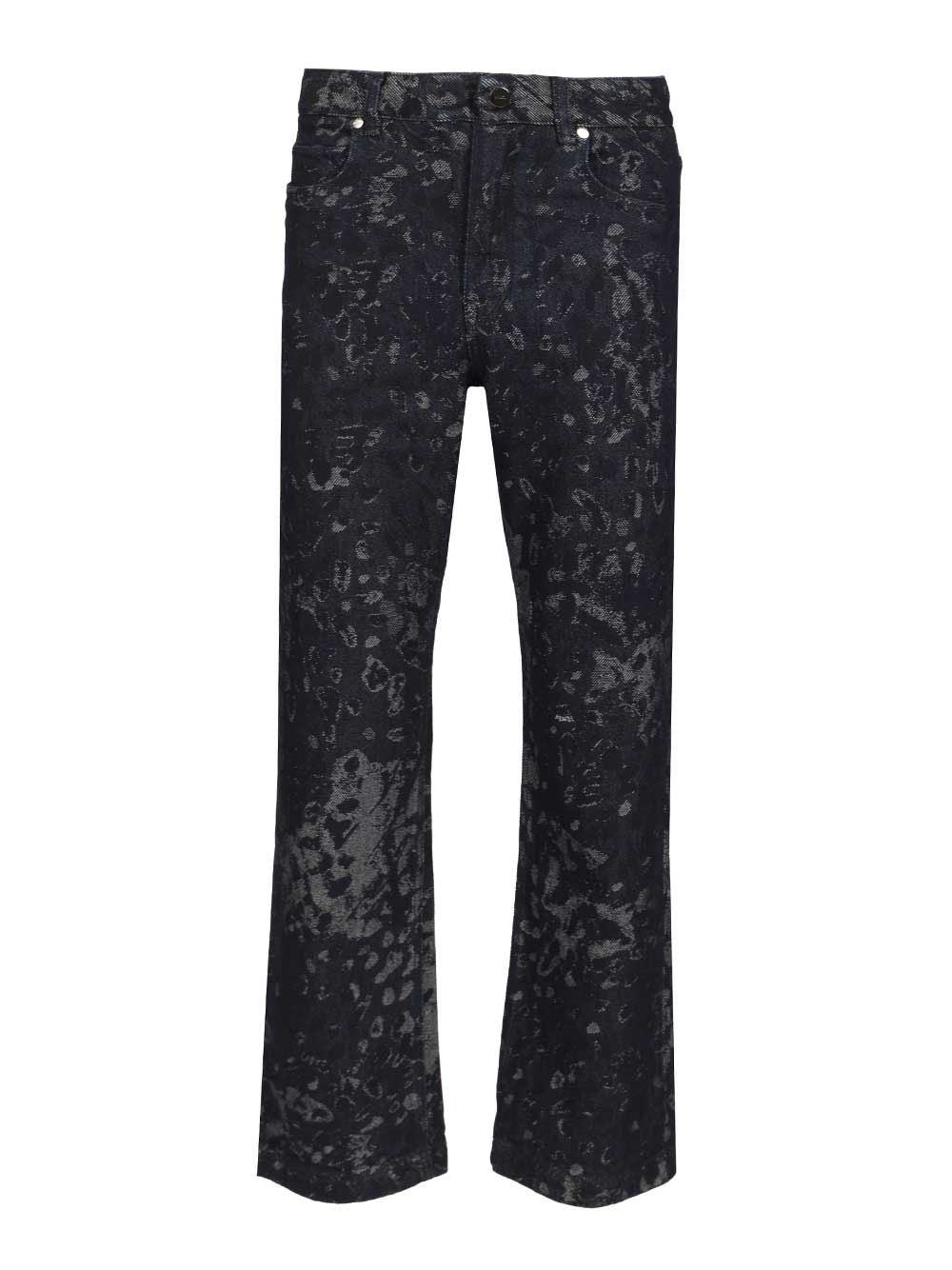 Fendi Jacquard Jeans - Blue | 404faa459a402a9d77c55043112b6f6a3bf1bad1