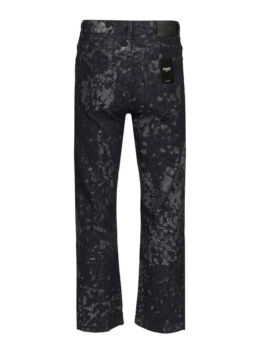 Fendi Jacquard Jeans - Blue | 6c274c41d36d35631381ff4046715bf9c20402d9