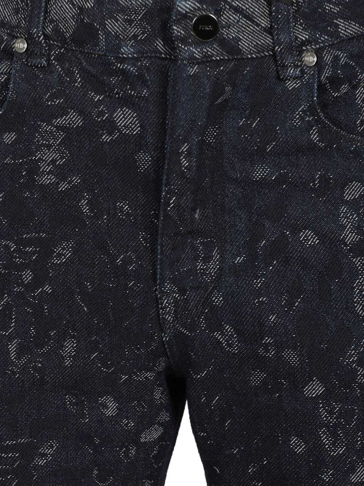 Fendi Jacquard Jeans - Blue | 5925f1754a9e54d5a190e70a3a51bf883c42d2b8