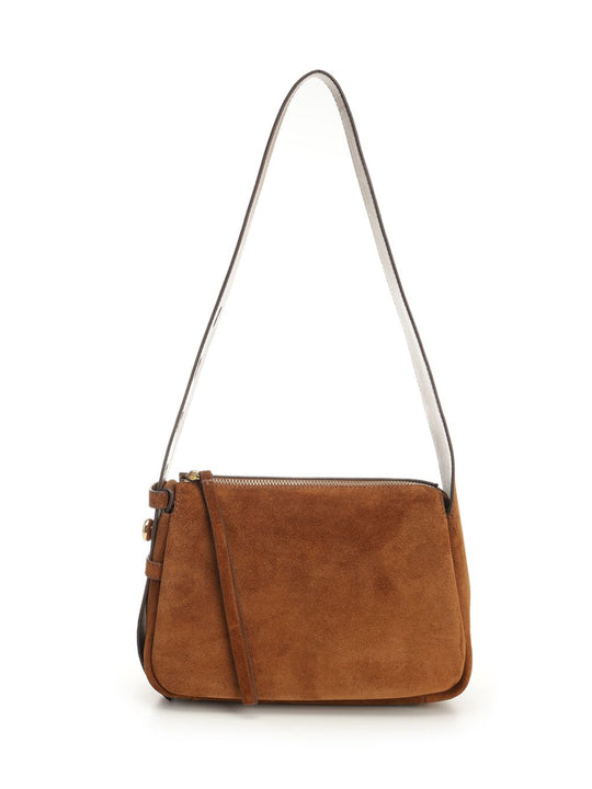 Romy Suede Small Shoulder Bag Shoulder Bags Beige