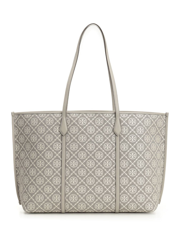 Tory Burch Perry T Monogram Tote Shoulder Bags - Grey | a39d9a3b5ab238b3786e963bf2117ced310c7084