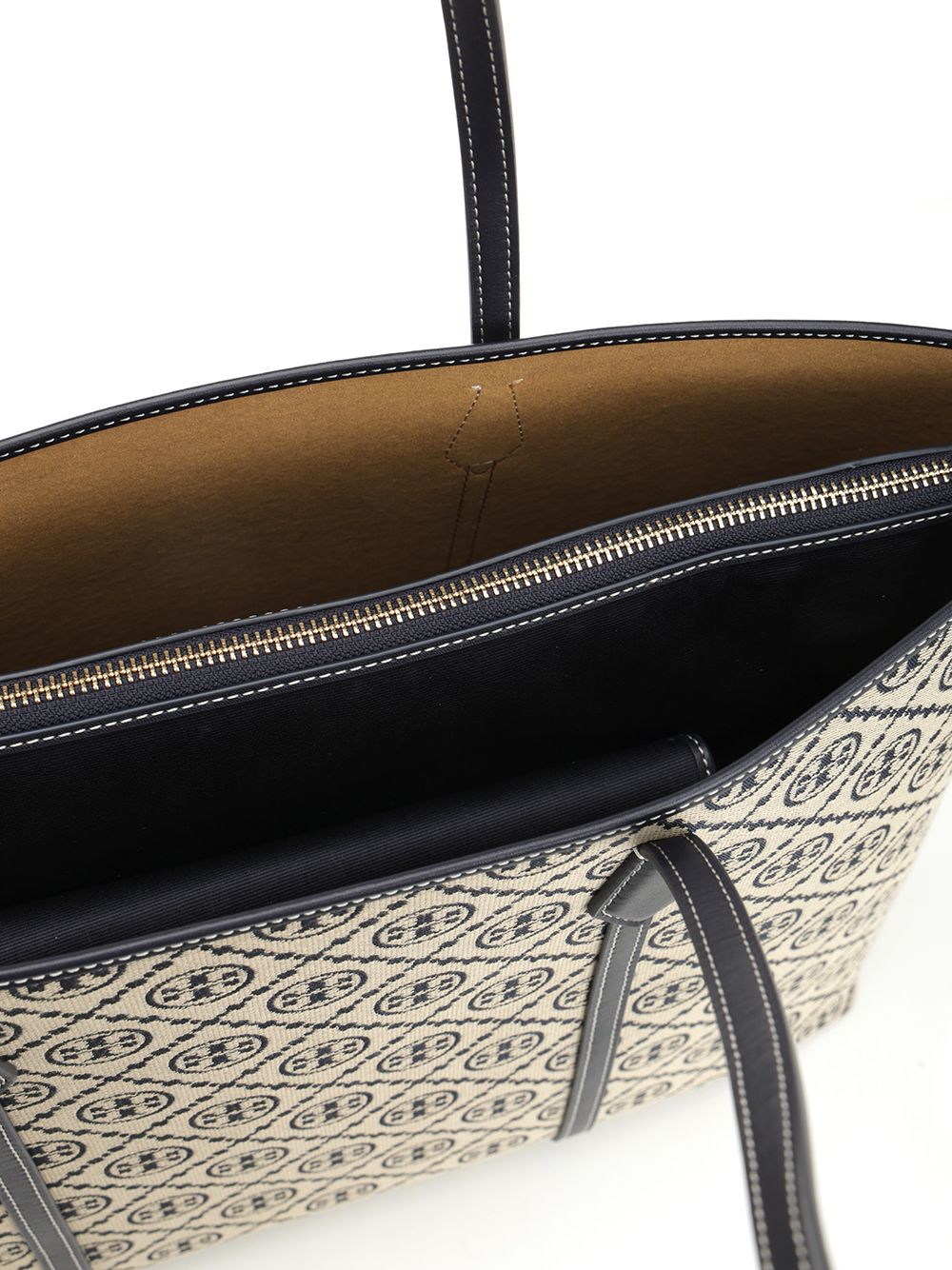 Tory Burch T Monogram Zip Tote Shoulder Bags - Blue | 2eccd941b4a6d23ebbe81d82fe658093631c60e6