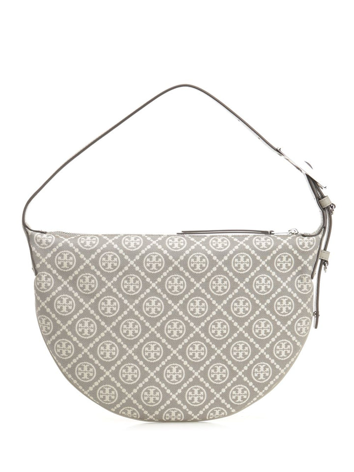 Tory Burch T Monogram Utility Small Balloon Bag Handbags - Grey | 606d766a565a25674115f00b5665c7cc47909eac