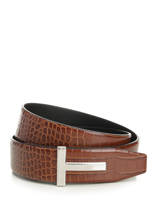 Reversible T-Belt Belts Brown