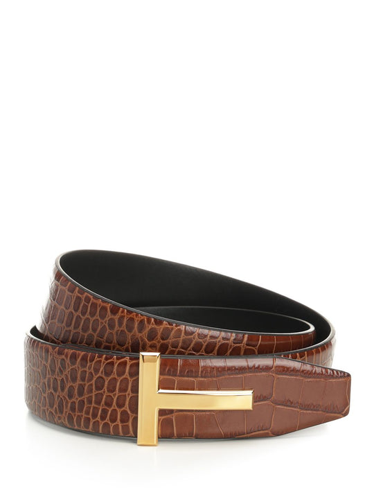 Reversible T-Belt Belts Brown