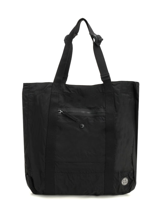 Nylon Metal Tote Bag Crossbody Bags Black
