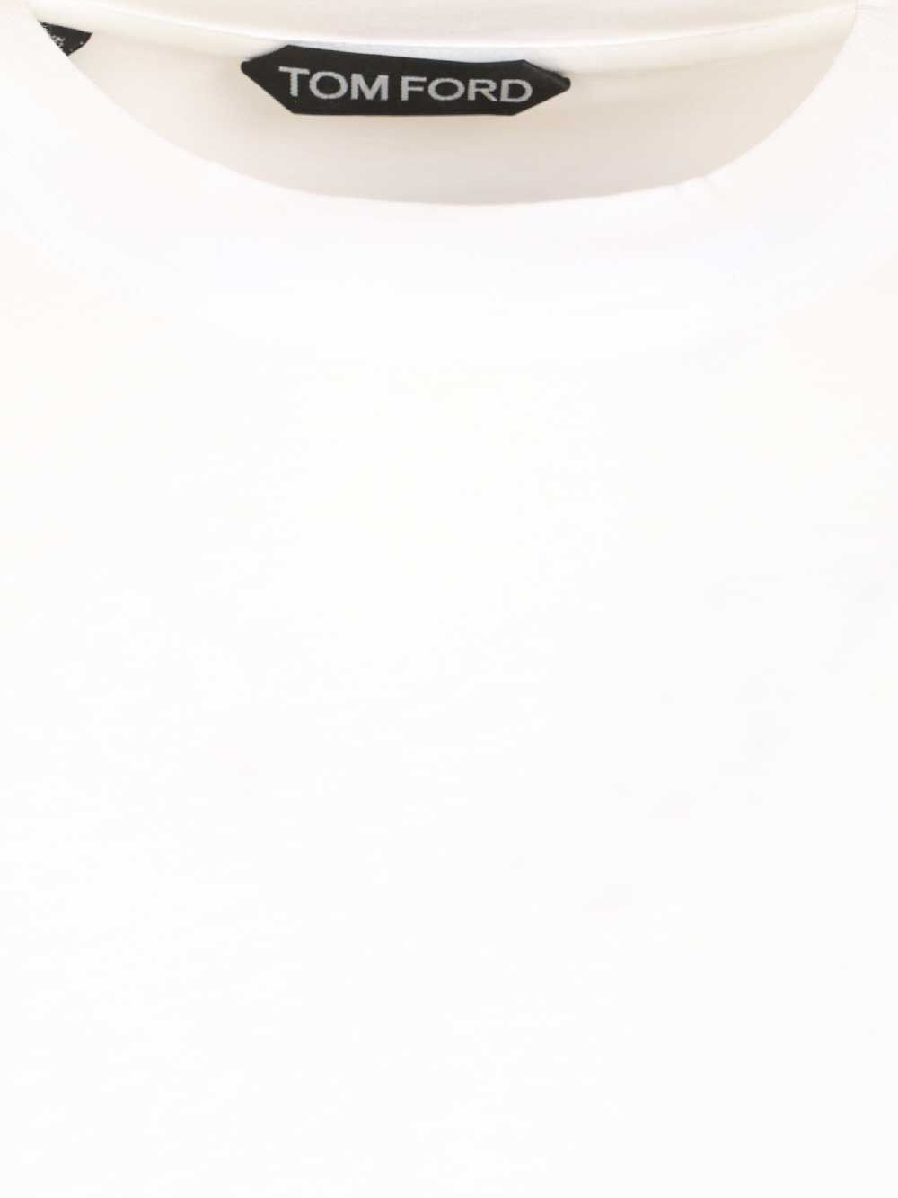 Tom Ford Lyocell Cotton Short Sleeve Crewneck T-Shirt - White | 57c12316719e4b6d4ab2f885fb696ad926404c66