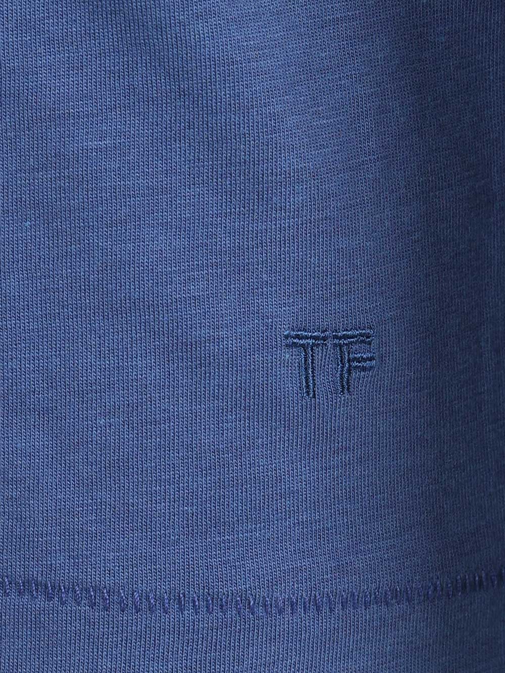 Tom Ford Crew Neck T-Shirt - Blue | 7b376a16675332862e42f2f2a2326fabfa5ac6e5