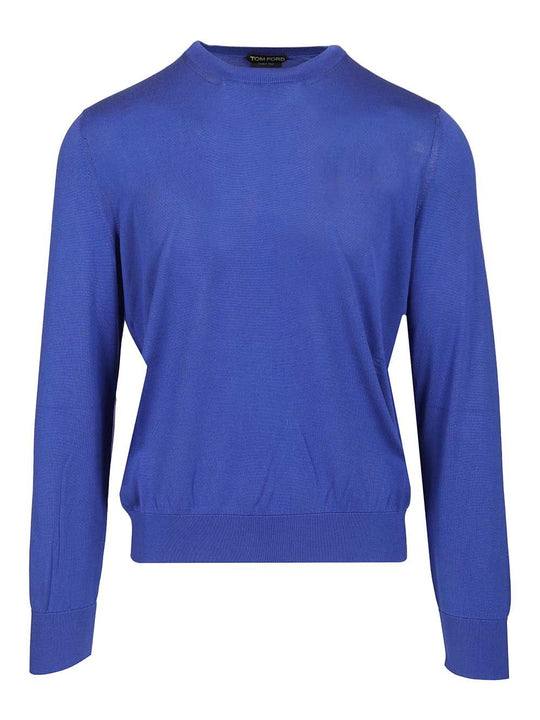 Silk Sweater Knitwear Blue