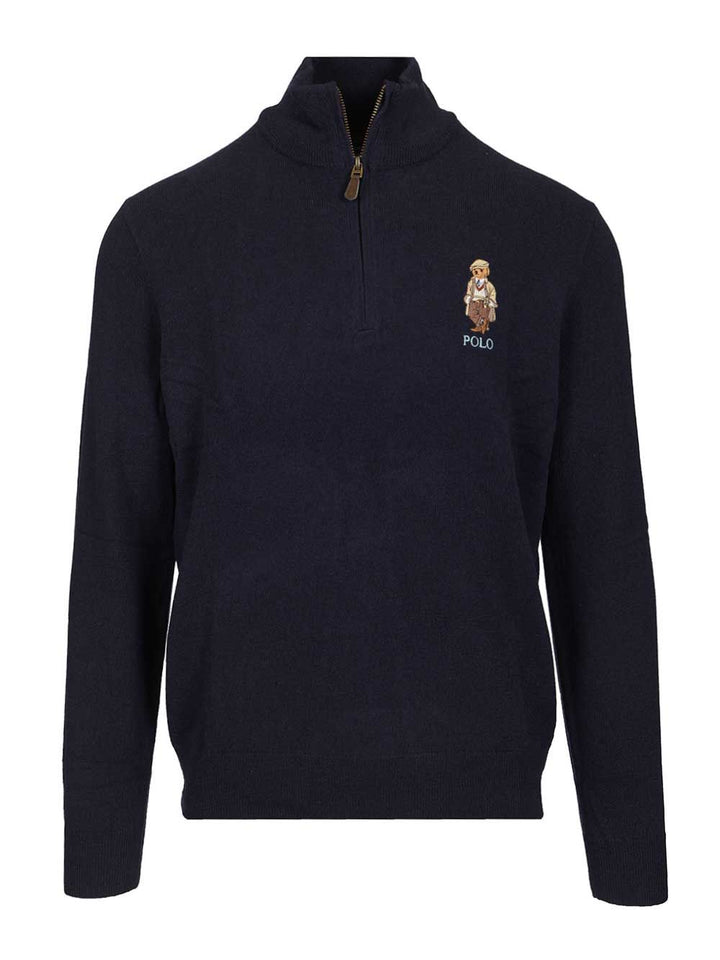Polo Ralph Lauren Polo Bear Zip-Up Sweater Knitwear - Blue | cad06d5b9fb6efdf99300f9ff32179790b52d576