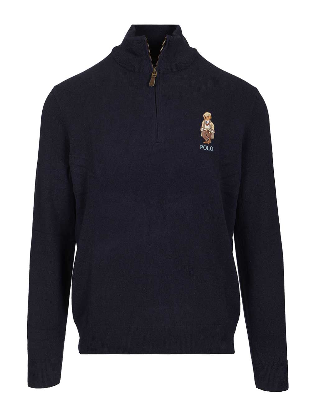 Polo Ralph Lauren Polo Bear Zip-Up Sweater Knitwear - Blue | cad06d5b9fb6efdf99300f9ff32179790b52d576