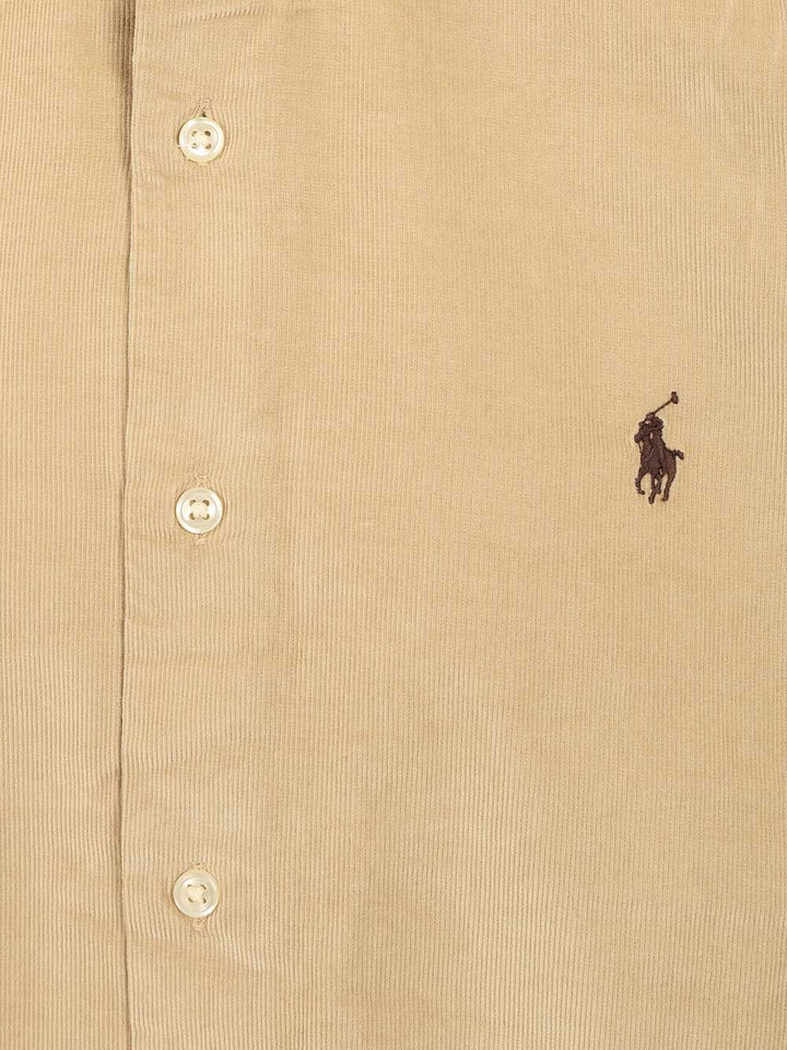 Polo Ralph Lauren Custom Fit Velvet Shirt Shirts - Beige | bd3179bd1e1ae46b0d7f13165d286fc01dd7f4f4