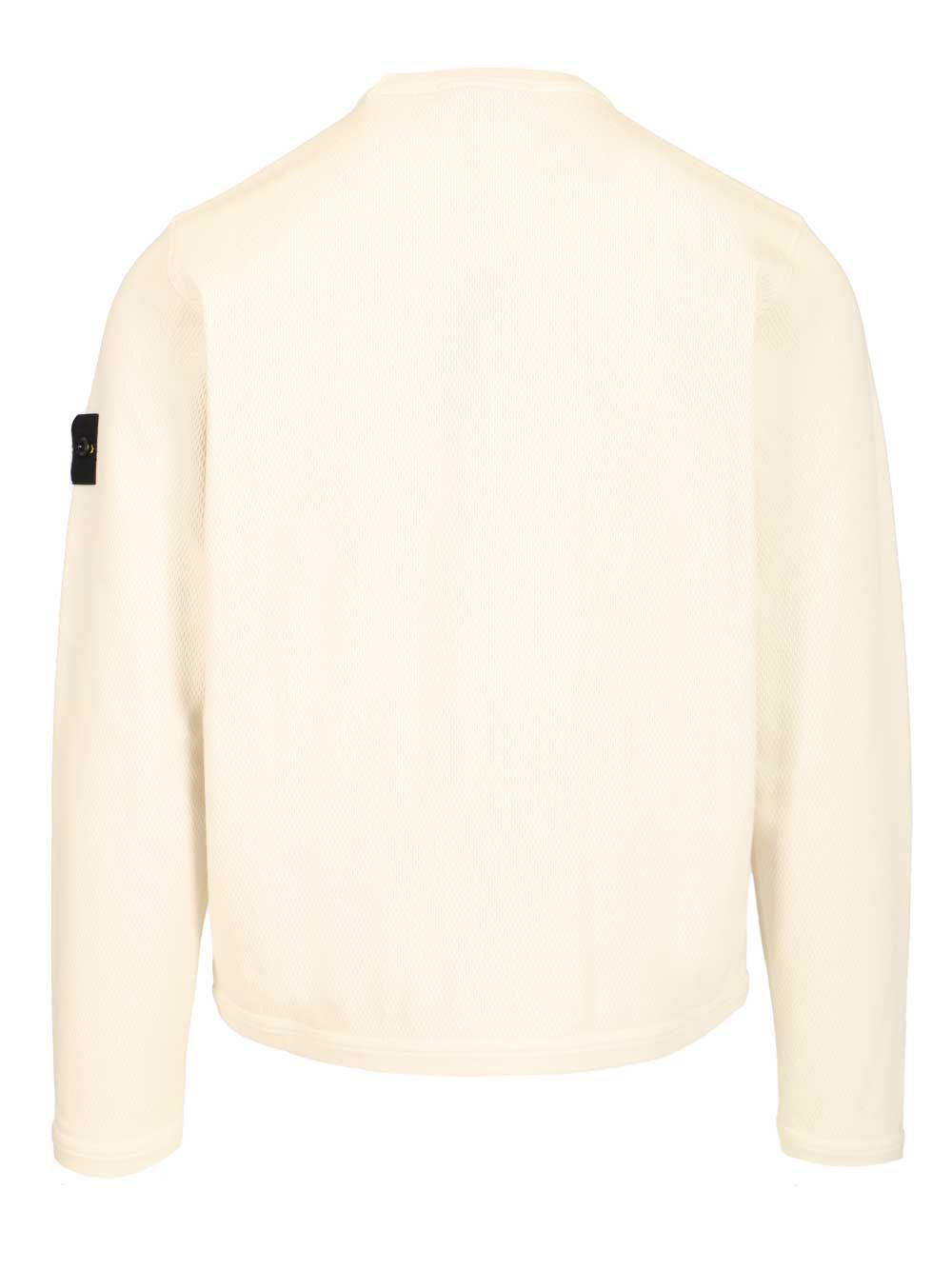 Stone Island Mesh Stitch Organic Cotton Fleece T-Shirt - White | 3e9ac898d332abefff609449aa72ec6ed4998038
