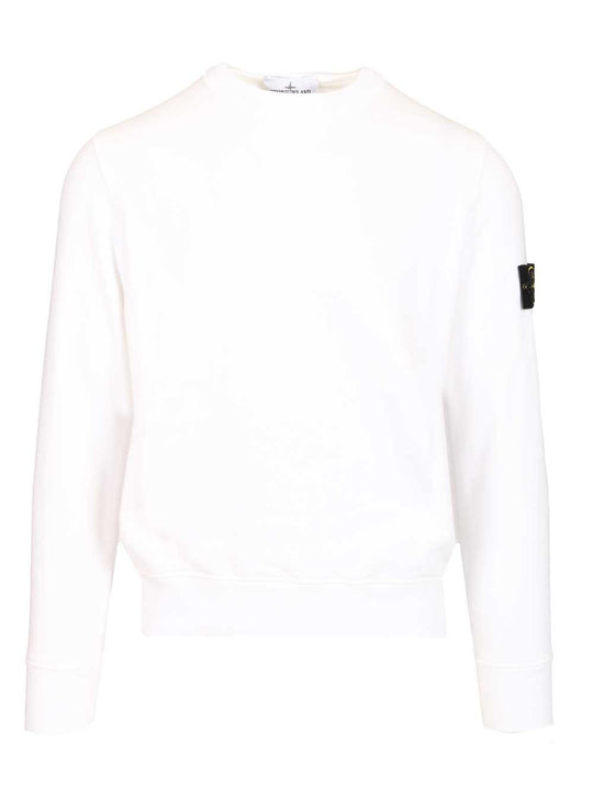 Sweatshirt Organic Cotton Fleece, Garment Dyed Sweatshirts White