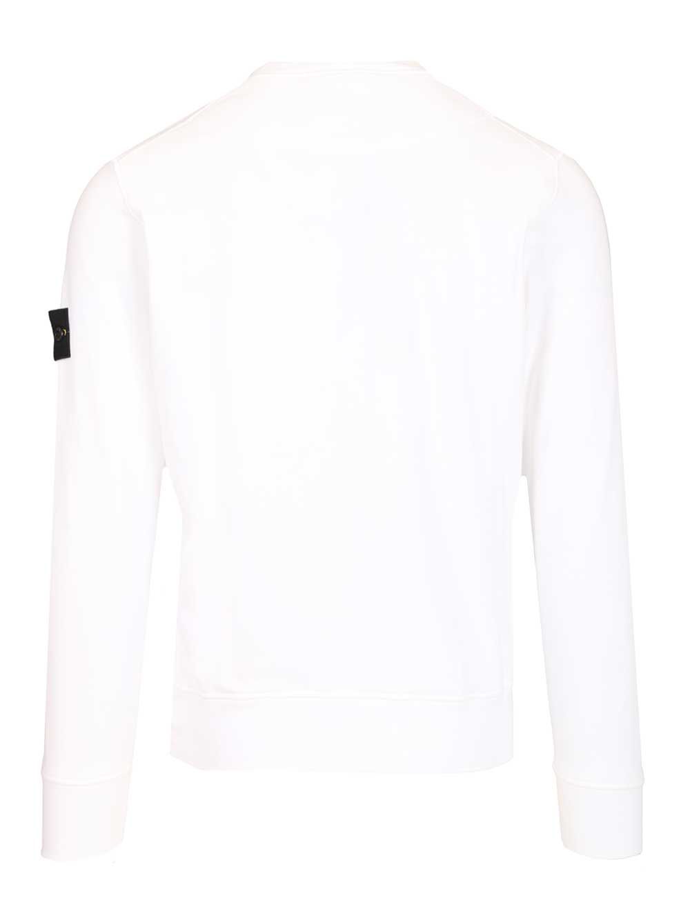 Stone Island Sweatshirt Organic Cotton Fleece, Garment Dyed Sweatshirts - White | 42edd4b455a80f4574418103758a2eeddb9d7824