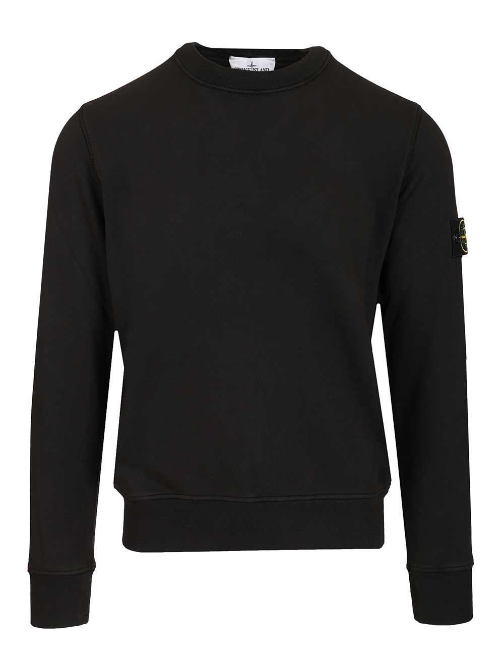 Stone Island Organic Cotton Sweatshirt Sweatshirts - Black | e71bdeab6dd2d2f254eb3514cbedc8002497ad7d