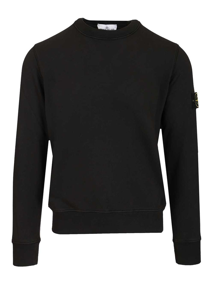 Stone Island Organic Cotton Sweatshirt Sweatshirts - Black | e71bdeab6dd2d2f254eb3514cbedc8002497ad7d