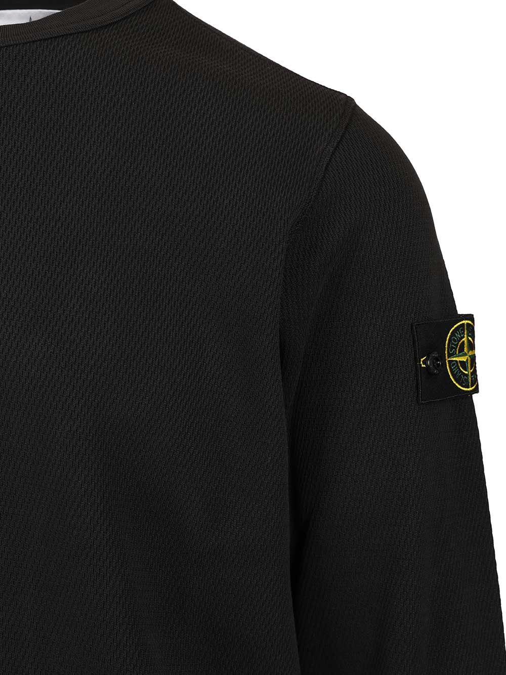 Stone Island Mesh Stitch Organic Cotton Fleece T-Shirt - Black | e8788b3434ed34d75988e4c51f6ccd73fed57690