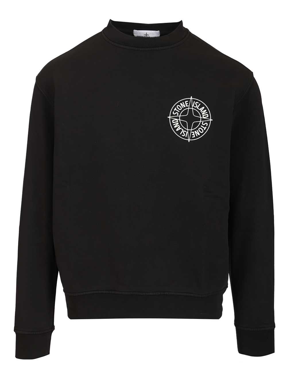 Stone Island Outline Compass Sweatshirts - Black | 05fae6063c61088d53b4e2246f924e585744b38c