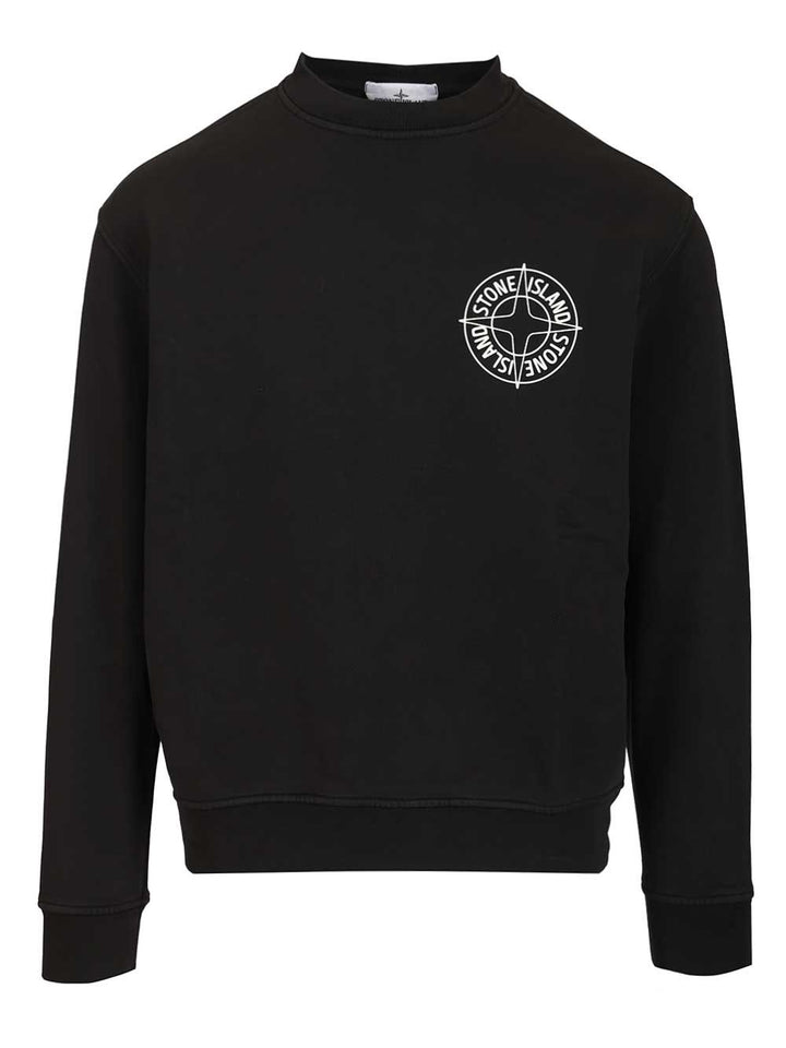 Stone Island Outline Compass Sweatshirts - Black | 05fae6063c61088d53b4e2246f924e585744b38c