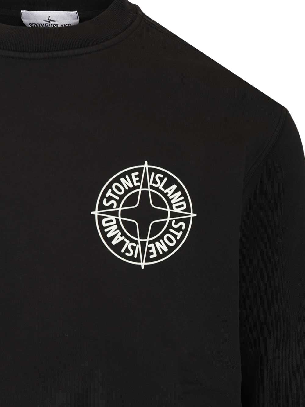 Stone Island Outline Compass Sweatshirts - Black | ff91d8c3ab339b1dcb025c127708487ca66c6e43