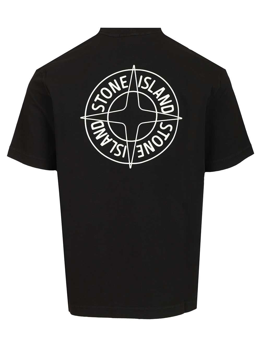 Stone Island Outline Compass T-Shirt - Black | 0ec6b8365c5e4aa3b460d4c1d192218e65b7b69d