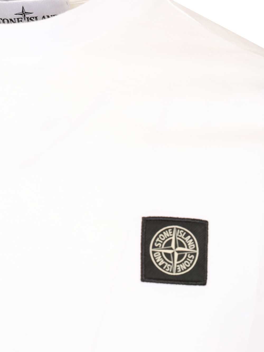 Stone Island Cotton Jersey T-Shirt - White | 8ef6bf14a2b962e40da4a2ec18e78c8f7d713f60