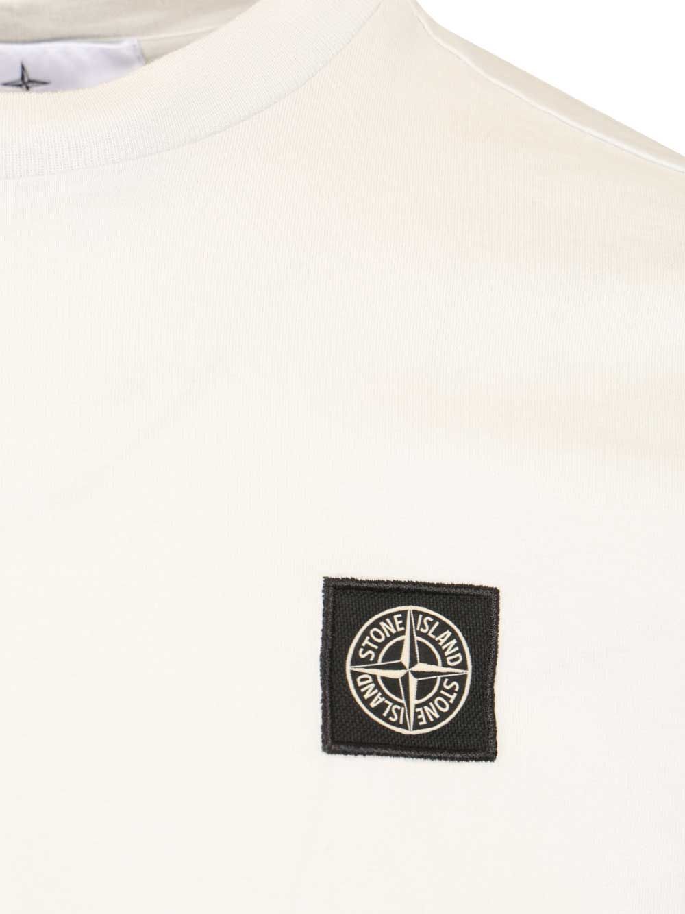 Stone Island Ss  60/2 Cotton Jersey, Garment Dyed T-Shirt - Light blue | db9562e8195202ac959d97b3aff155844753eaa6