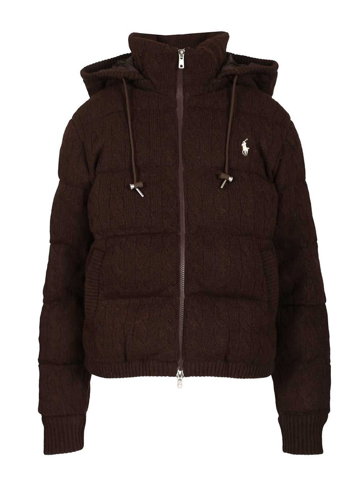 Polo Ralph Lauren Cable-Knit Wool-Cashmere Quilted Jacket Knitwear - Brown | c452e3bf1af22c2d8e45112cad59e6de995a6aa7