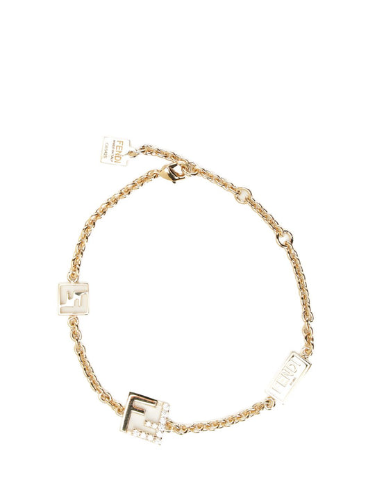 Bracciale Ff Metallo/Zirconi Jewelry Gold