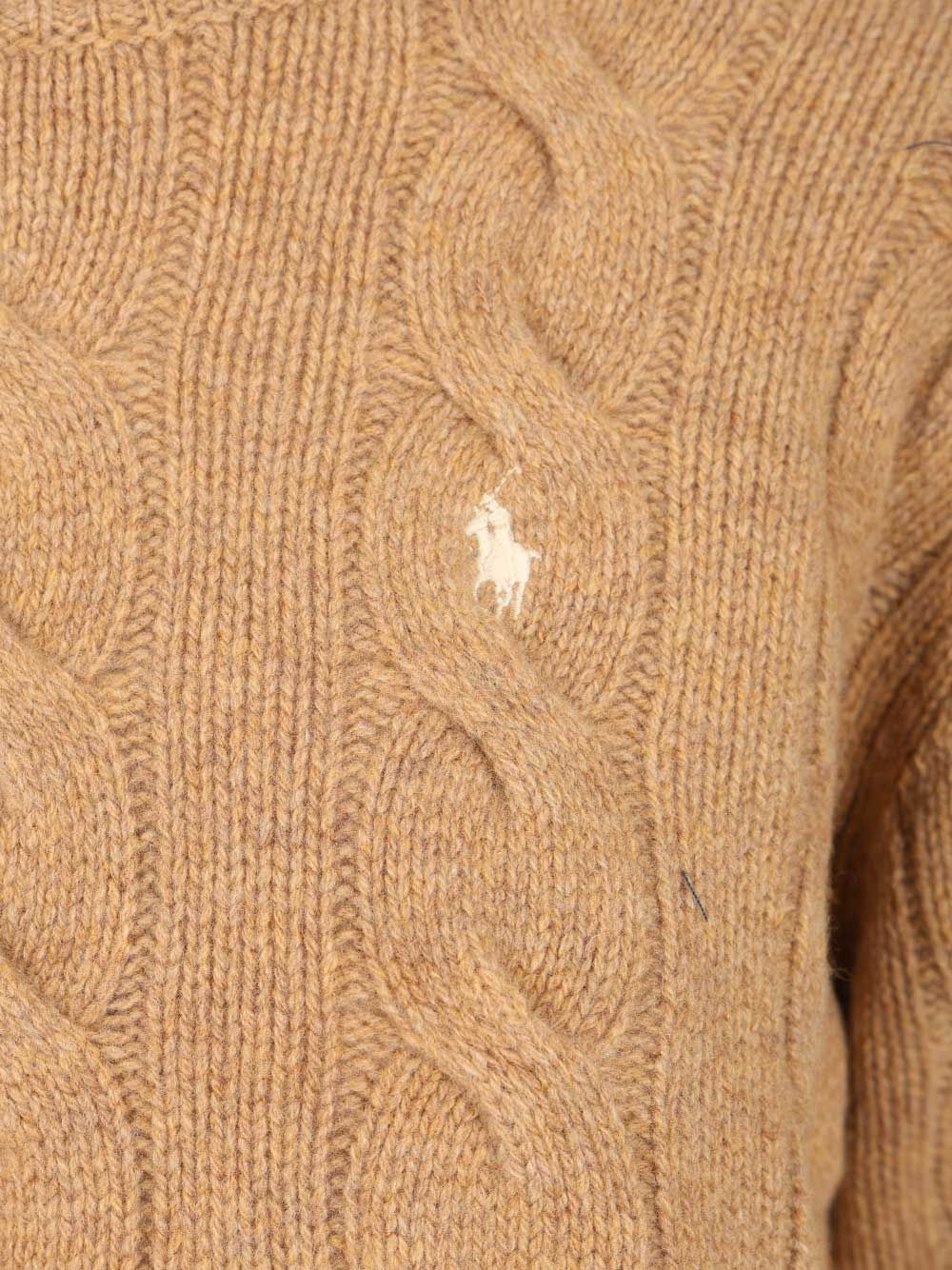 Polo Ralph Lauren Cable-Knit Sweater In Wool And Cashmere, Sweatshirts - Beige | f6a1eed2d4949ab314bb25cea0d8d3fdab230522