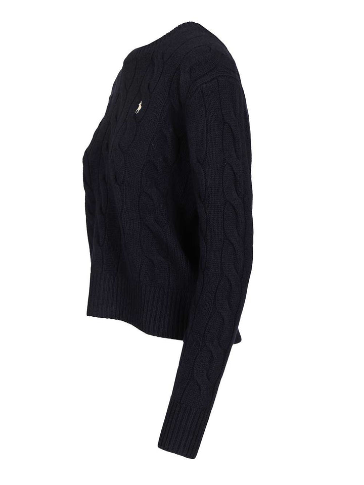 Polo Ralph Lauren Cable-Knit Wool-Cashmere Sweater Sweatshirts - Blue | 16589c768065296fdfb6e6de20d14ce0a1ec9d85