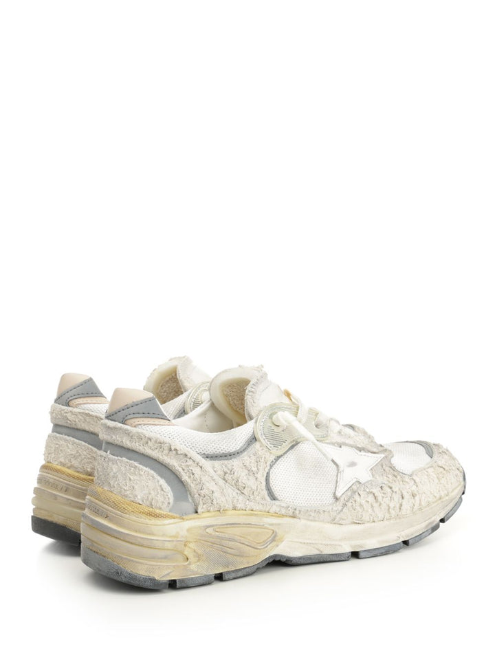Golden Goose Deluxe Brand Running Dad New Net And Suede Upper Leather Star And Heel Suede Spur Sneakers - White | 183590d3fc89cf7fcc19b17e2193b93343a33c15
