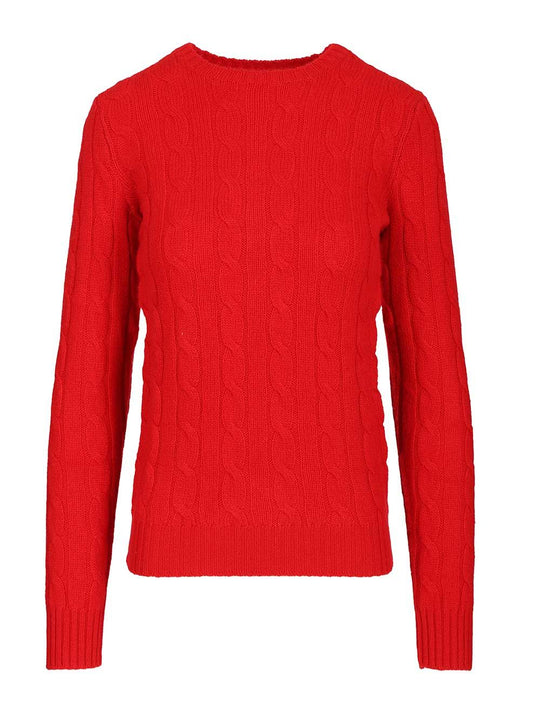 Cashmere Cable Knit Sweater Knitwear Red