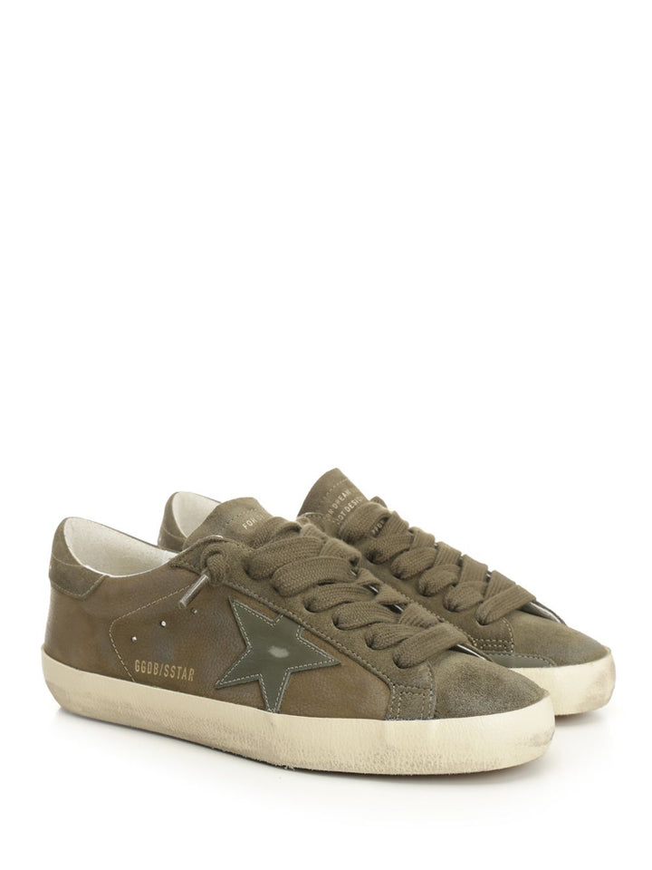 Golden Goose Deluxe Brand Super Star Suede Upper Leather Star And Heel Sneakers - Green | 0956a52e25d8e5d603890086009c6a98422fedad