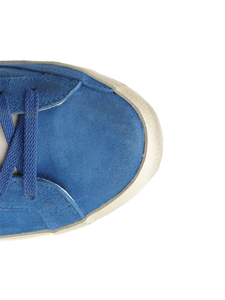 Golden Goose Deluxe Brand Super Star Suede Upper And Toe Nylon Tongue Leather Star And Heel Sneakers - Blue | 82a2440c0eda38e00a4c35a6584f4f8c06465786