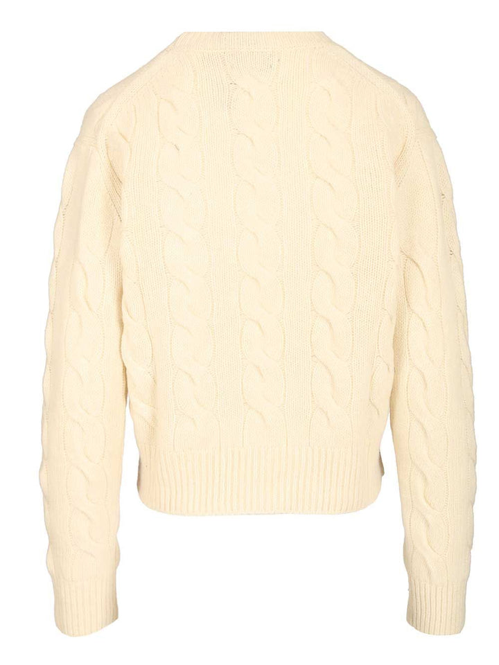 Polo Ralph Lauren Cable-Knit Sweater In Wool And Cashmere, Knitwear - White | dce8e45d750ad92b3d3ad2182b84d928d8db66a8