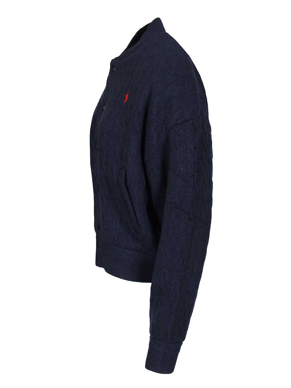 Polo Ralph Lauren Wool And Cashmere Cardigan Knitwear - Blue | a05e5c69b8468bed695552f2523ba4b518645cdb
