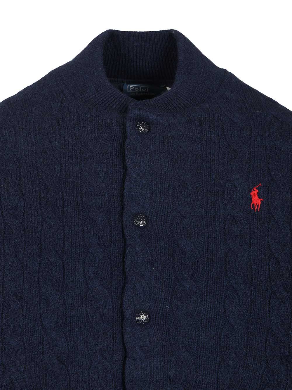 Polo Ralph Lauren Wool And Cashmere Cardigan Knitwear - Blue | ab7bcdf312dabd19ada1335a1b631d7c334b8722