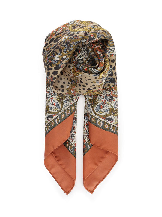Multicolor Print Silk Foulard Scarves And Foulards Multicolor