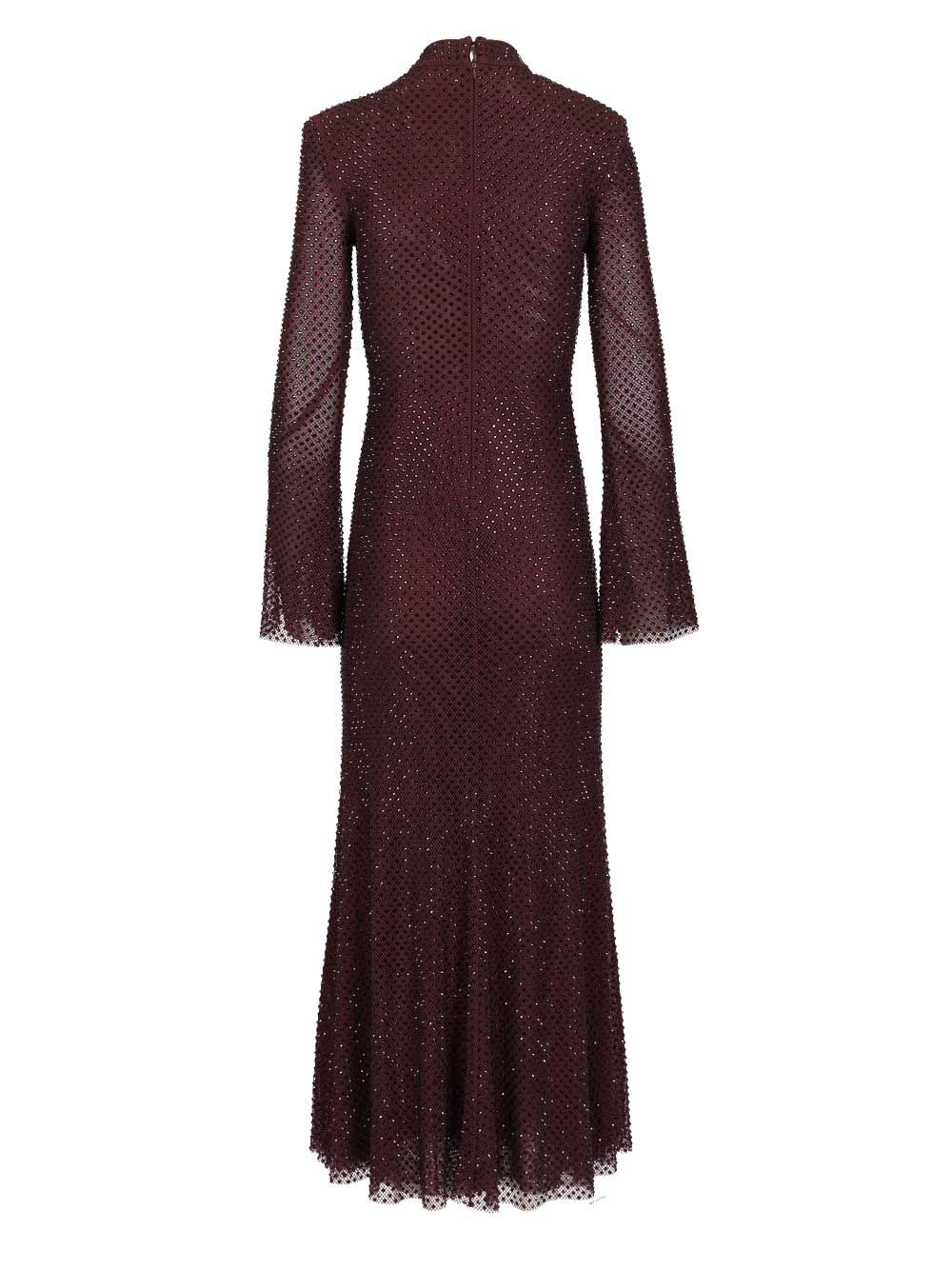 Self-Portrait Midi Dress Dresses - Bordeaux | fb00f2ccedca14f7eb89137eeff5dcce31da32a0